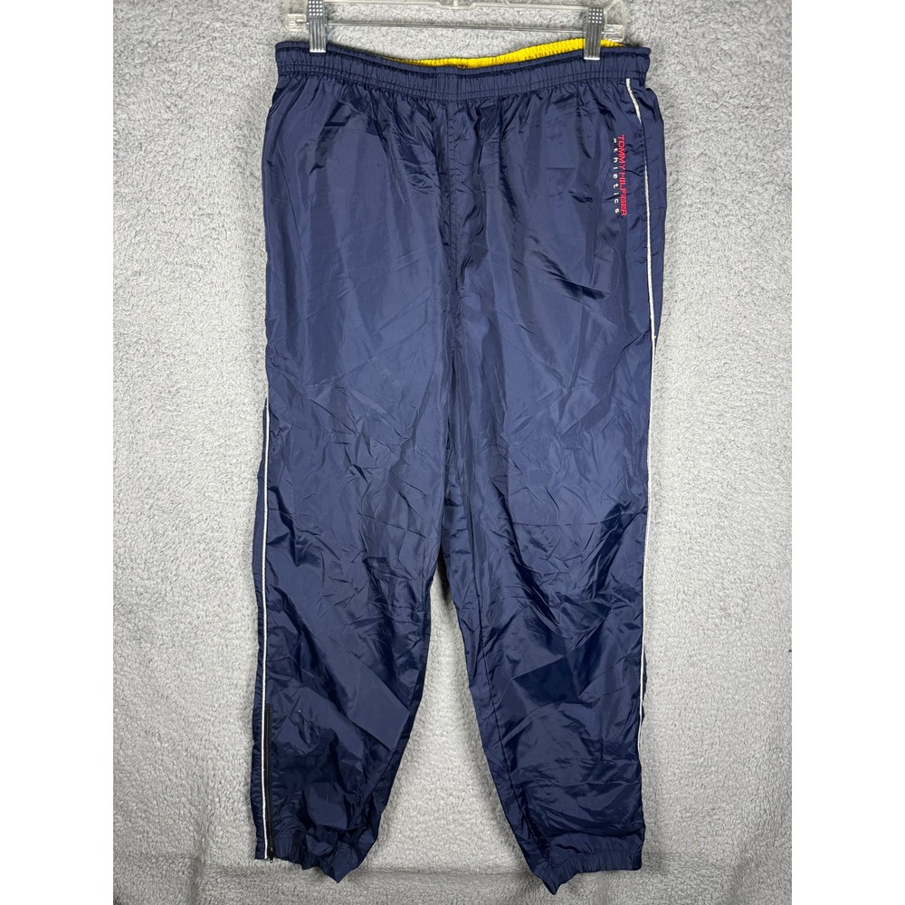 Tommy Hilfiger Navy Track Pants with Yellow Waistband Accent